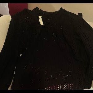 NWT Madewell long sleeve eyelet top with ruffle